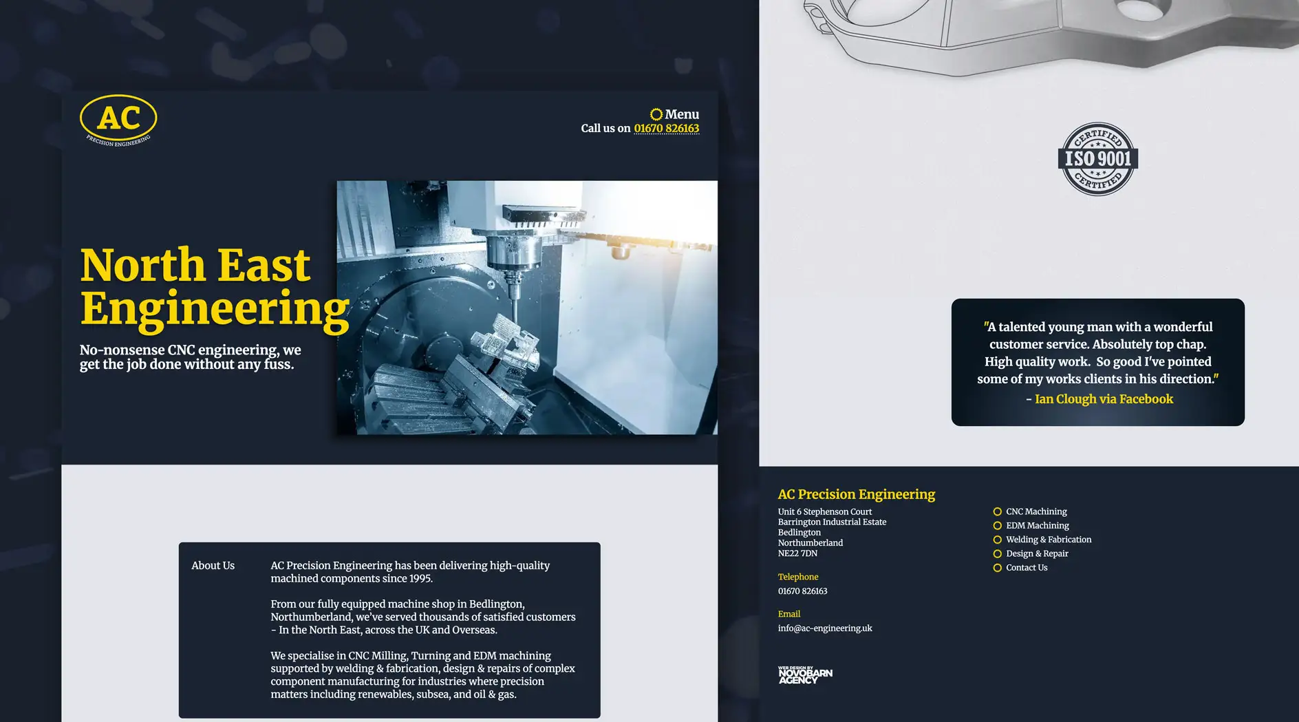 Web Design and Web Development for AC Engineering in Bedlington, Northumberland, England