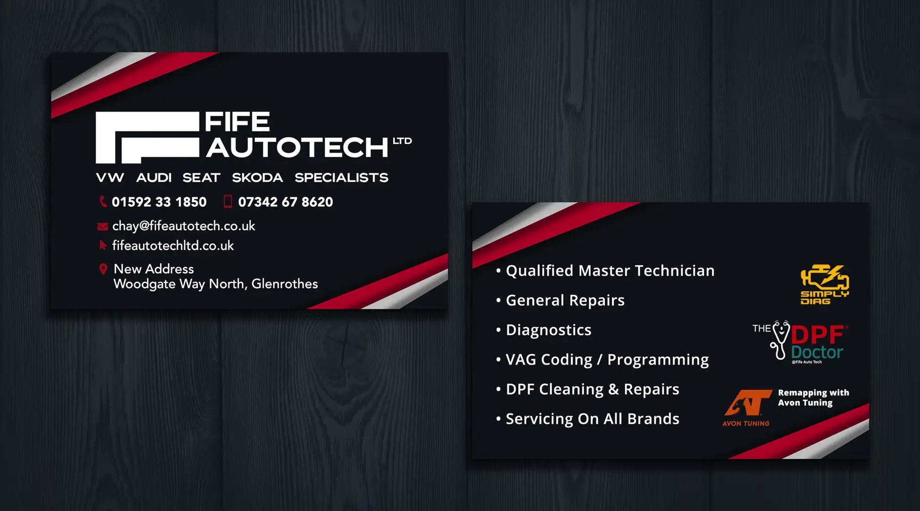Business Card Design for Fife AutoTech in Scotland