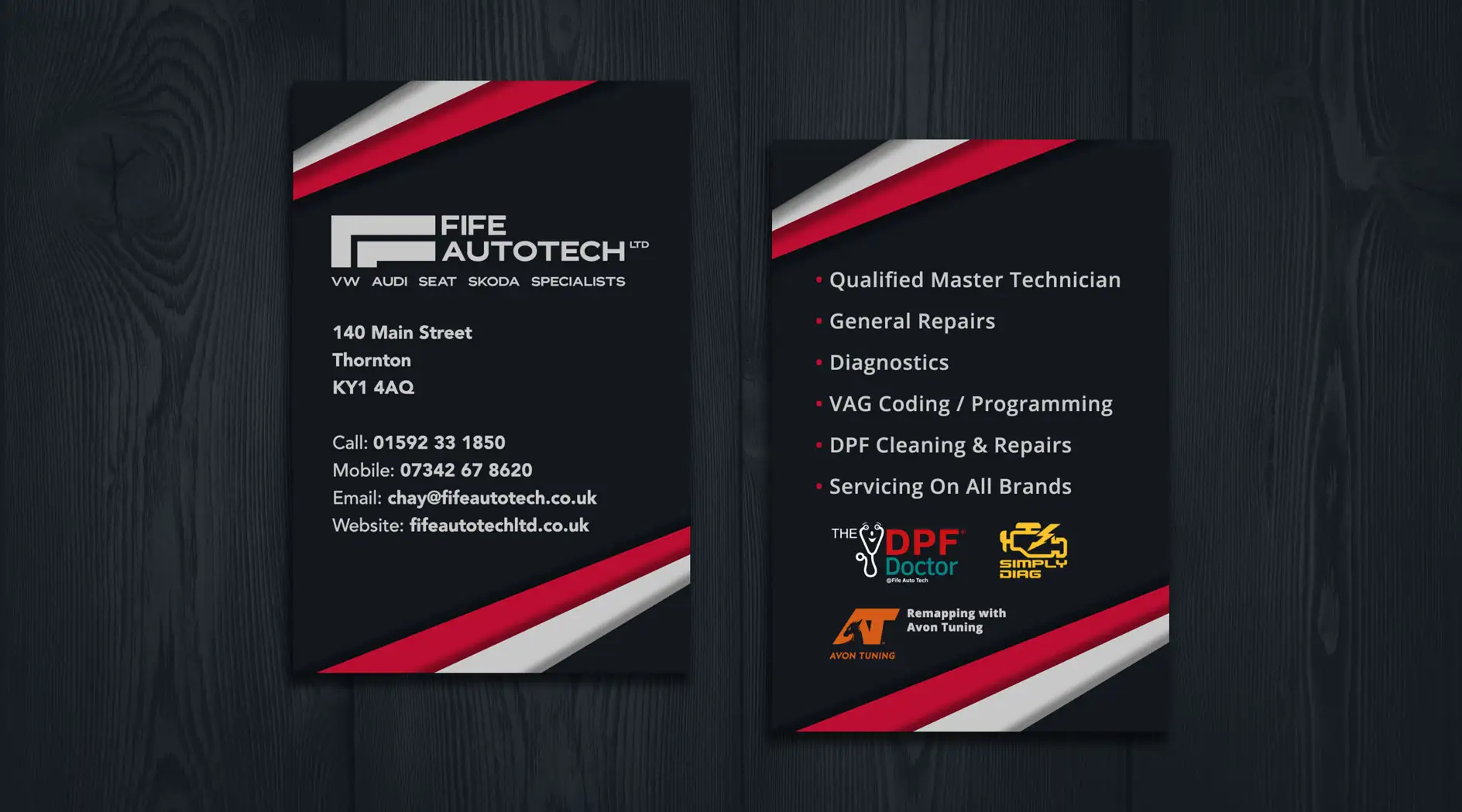 Business Card Design for Fife AutoTech in Scotland