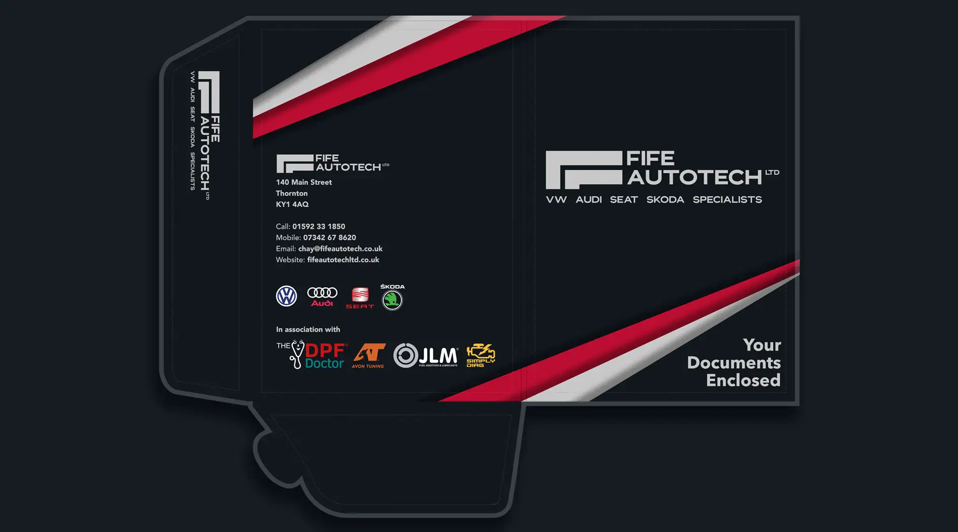 Document Folder Design for Fife AutoTech in Scotland
